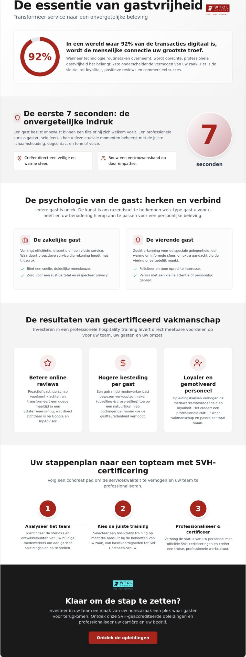 Cursus gastvrijheid horeca: de gids voor professioneel gastheerschap in 2026